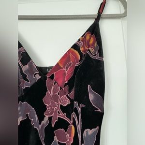Divine Allure Black Floral Burnout Velvet Midi Dress